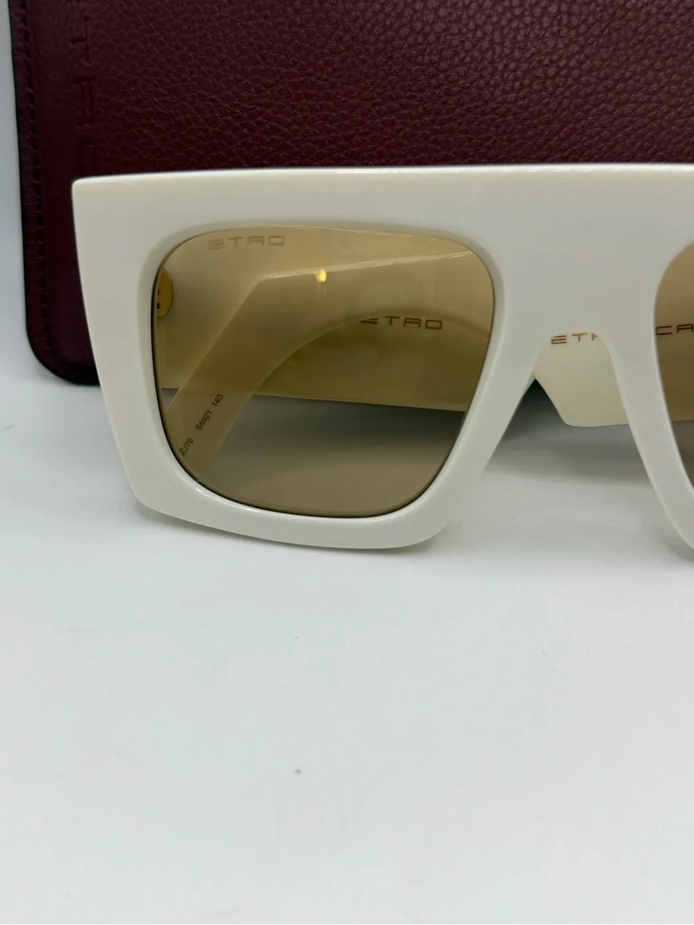 White Oversized Square ETRO Sunglasses with Brown Lenses